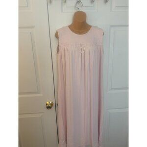 Talbots Intimates Womens 100% Cotton Pink Sleeveless Nightgown L